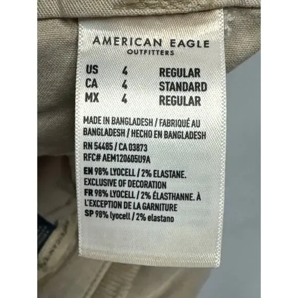 American Eagle Women's Baggy Wide Leg Tan Cargo Pants - Size 4 Reg (29x30) - Picture 5 of 5